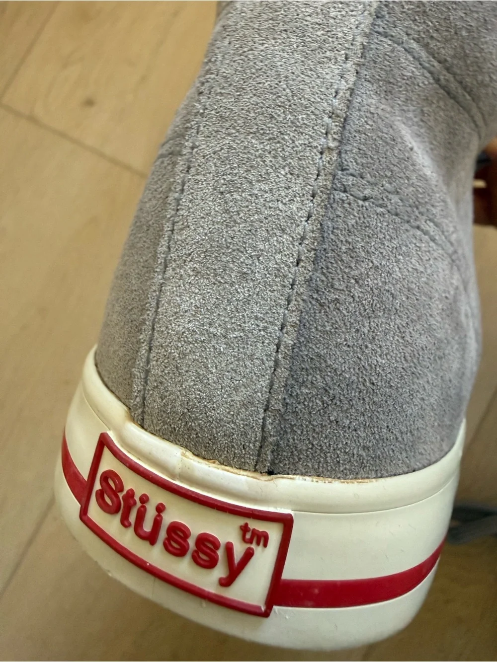 Stussy Men's Suede Casual Lace-Up Chukka Shoes Boots in Gray Size 8